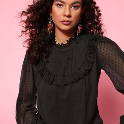 plusS Black Georgette Top-image-59
