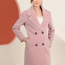 Plagg Women Double-Breasted Notched Lapel Collar Stylish Overcoat-picture-30