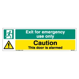 SUNSIGNS Exit For Emergency, This Door Is Alarmed Signages Size 300x100 mm HP Print + Vinyl + ACP Sheet, SN0157-image-39