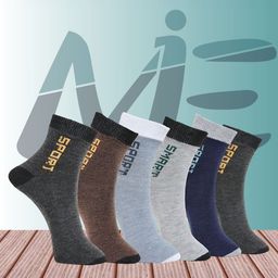 MJE Pack Of 6 Patterned Cotton Ankle Length Socks-36