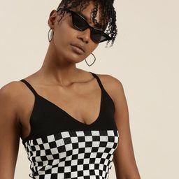 SHOWOFF Checked Bralette Crop Top-image-66