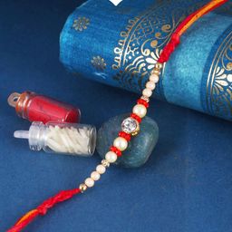 VIVASTRI CZ Pearls Stone Gold & Rhodium Plated Alloy Rakhi-image-87