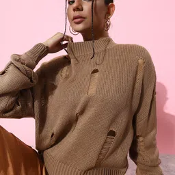 The Roadster Lifestyle Co. Women Cut Outs Pullover-picture-23