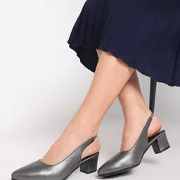 Marc Loire Textured Block Heel Mules-28