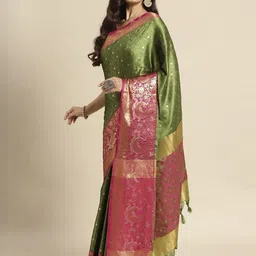 SILKWEAR Ethnic Motifs Woven Design Zari Paithani Saree-picture-35