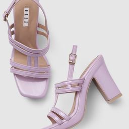 ELLE Women Purple Solid Block Sandals-42