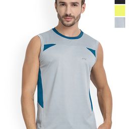FTX Men Pack Of 4 Colourblocked Gym Vests-image-95