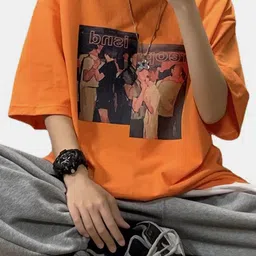 HERE&NOW Men Printed Oversized T-shirt-picture-36
