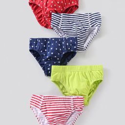 Honeyhap Premium Super Soft & Stretch Cotton Breifs with Anti Microbial Finish Pack of 5 - Red White & Navy-image-93