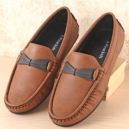 Pine Kids Slip On Formal Loafers - Brown-image-80