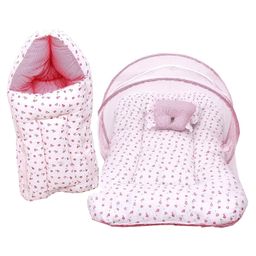 FARETO Baby Mattress Net & Sleeping Bag Combo - pink-image-7
