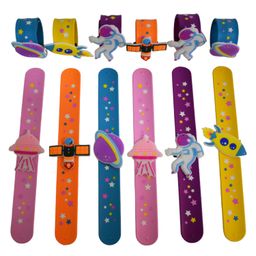 Asera Outer Space Theme Slap Band Bracelets Silicone Wristbands Multicolor - 12 Pieces Random color-image-21