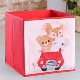 Babyhug Foldable Storage Bin Animal Outing Print - Red-13