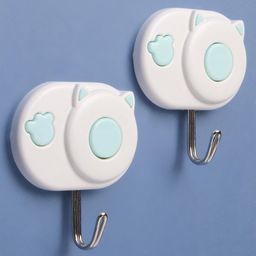 Cat Shaped Self Adhesive Hook Pack of 2 - Green-77