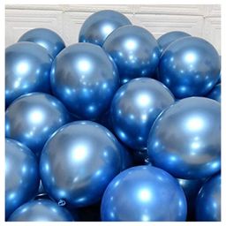 Bubble Trouble Blue Metallic Chrome Balloons With Shiny Surface For Birthdays - Pack of 100 image 2