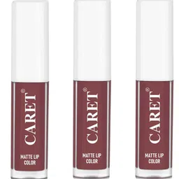 CARET ORGANIC Set Of 3 Super-Pigmented Liquid Matte Lipsticks - 2 ml Each - 1-2