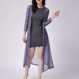 Cation Women Printed Longline Shrug-24