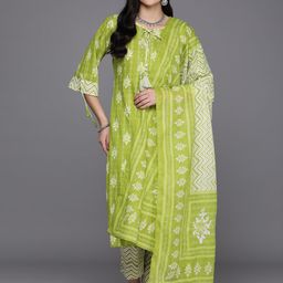 Libas Ethnic Motifs Printed Regular Pure Cotton Kurta With Trousers & Dupatta-2
