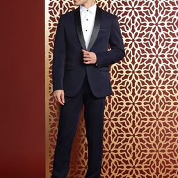 MANQ Men Slim Fit Tuxedo Suit-14