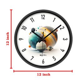 OLIVE TREE Black & White Printed Contemporary Wall Clock image 2