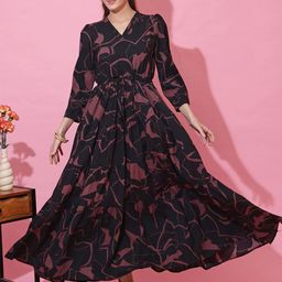 SHEETAL Associates Women Printed Crepe Fit & Flare Maxi Dress-image-47