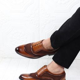 FAUSTO Men Lace Up Formal Brogues Shoes-image-35