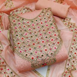 ICCHIT FAL Embroidered Art Silk Unstitched Dress Material-image-36