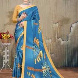 P D Silk Mills Floral Printed Pure Georgette Saree-image-48