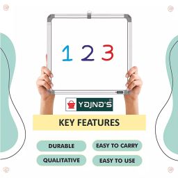 SHELFKING Non-Magnetic 30.48 x 30.48 cm (1x1 Feet) Double Sided Whiteboard and Chalkboard Both Side Writing Boards, One Side Whiteboard Marker and Reverse Side Chalkboard Surface image 3