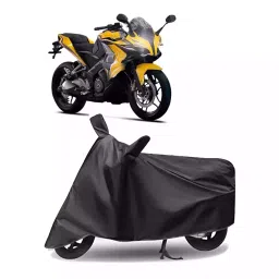 Auto Pearl Polyester Two Wheeler Cover for Bajaj Pulsar SS400 (Grey)-picture-23