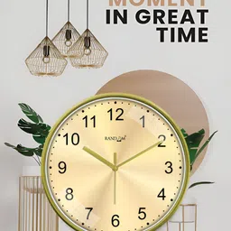 RANDOM Yellow & Green Round Printed Wall Clock image 4