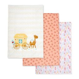 TIDY SLEEP 3Pc White & Orange Colored Printed Cotton Changing Mat-37