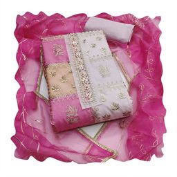 MANVAA Embellished Organza Unstitched Dress Material-picture-45