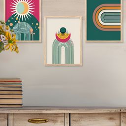 Kotart Brown & Pink 3 Pieces Abstract Wooden Wall Arts-picture-12