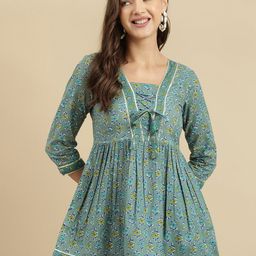 KALINI Women Floral Printed Square Neck Cotton Top-picture-10