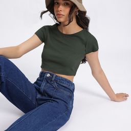DressBerry Minimalist Muse Textured Crop Top-picture-21