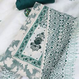 Meena Bazaar Floral Printed Mirror Work Unstitched Dress Material-image-58