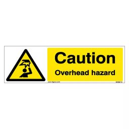 SUNSIGNS  Caution Overhead Hazard Signages Size 600x200 mm HP Print + Vinyl, SN0210-image-69