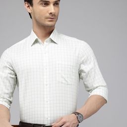 Arrow Manhattan Slim Fit Checked Pure Cotton Formal Shirt-image-95