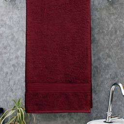 BOMBAY DYEING Tulip Maroon Pure Cotton 450 GSM Bath Towel-image-40