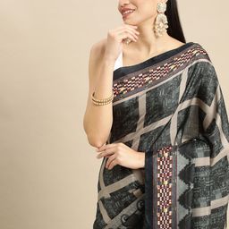 RACHNA Green Ethnic Motifs Tussar Saree-picture-45