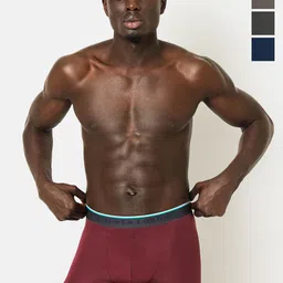 OLWEN Pack Of 4 Mid-Rise Short Trunks Po4-Pebble-Wine Noir-Ivy-S-10