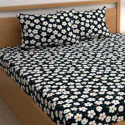 CG HOMES Blue 210 TC King Bedsheet with 2 Pillow Covers-image-79