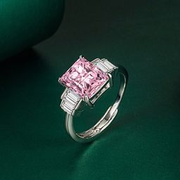 Designs & You Silver-Plated CZ-Studded Crushed Ice Cut Finger Ring-image-2