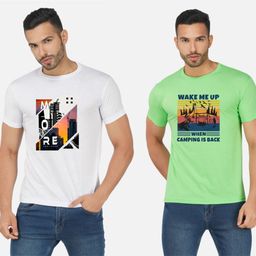 GLOBAL NOMAD Men 2 Printed Bio Finish Applique T-shirt-image-130
