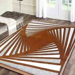 RADECOR Mustard & Grey Geometric Anti-Skid Chennille Carpet-image-58
