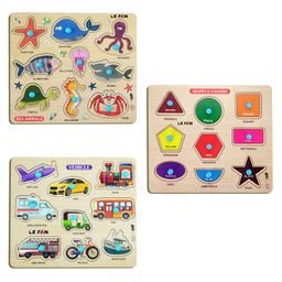 Mingkids Educational Jigsaw Puzzles Learning Toys Kit Board Game Sea Animals Shapes & Colours & Vehicle Pack of 3 - 27 Pieces-20
