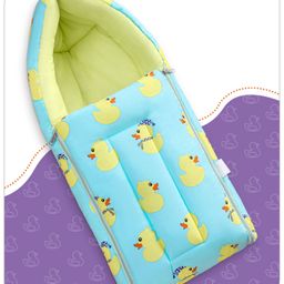 Babyhug Cotton Sleeping Bag Duck Print- Blue-image-50