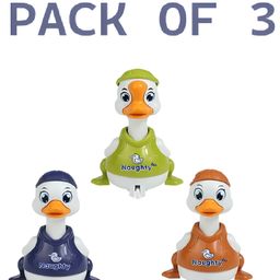 NEGOCIO Cute Mini Toys Press & Go Duck Toys for Kids Wind Up Key Operated Toy for Kids for Toddlers-PACK OF 3 - COLOR MAY VARY-2