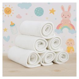 AEREX Reusable White Inserts Pads for Diapers Bamboo Charcoal Inserts Liners Natures Cloth Diaper Liner Wet Free Booster Inserts Nappy Inserts for Baby Cloth Diapers (Pack of 9)-4